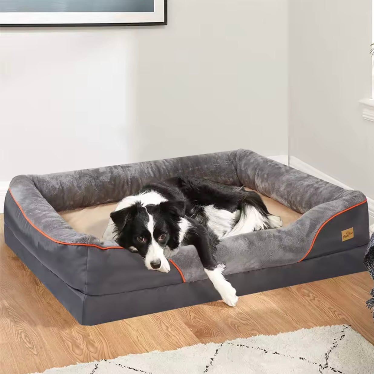 Jumbo Large Memory Foam Pet Bed – Waterproof, Removable Cover
