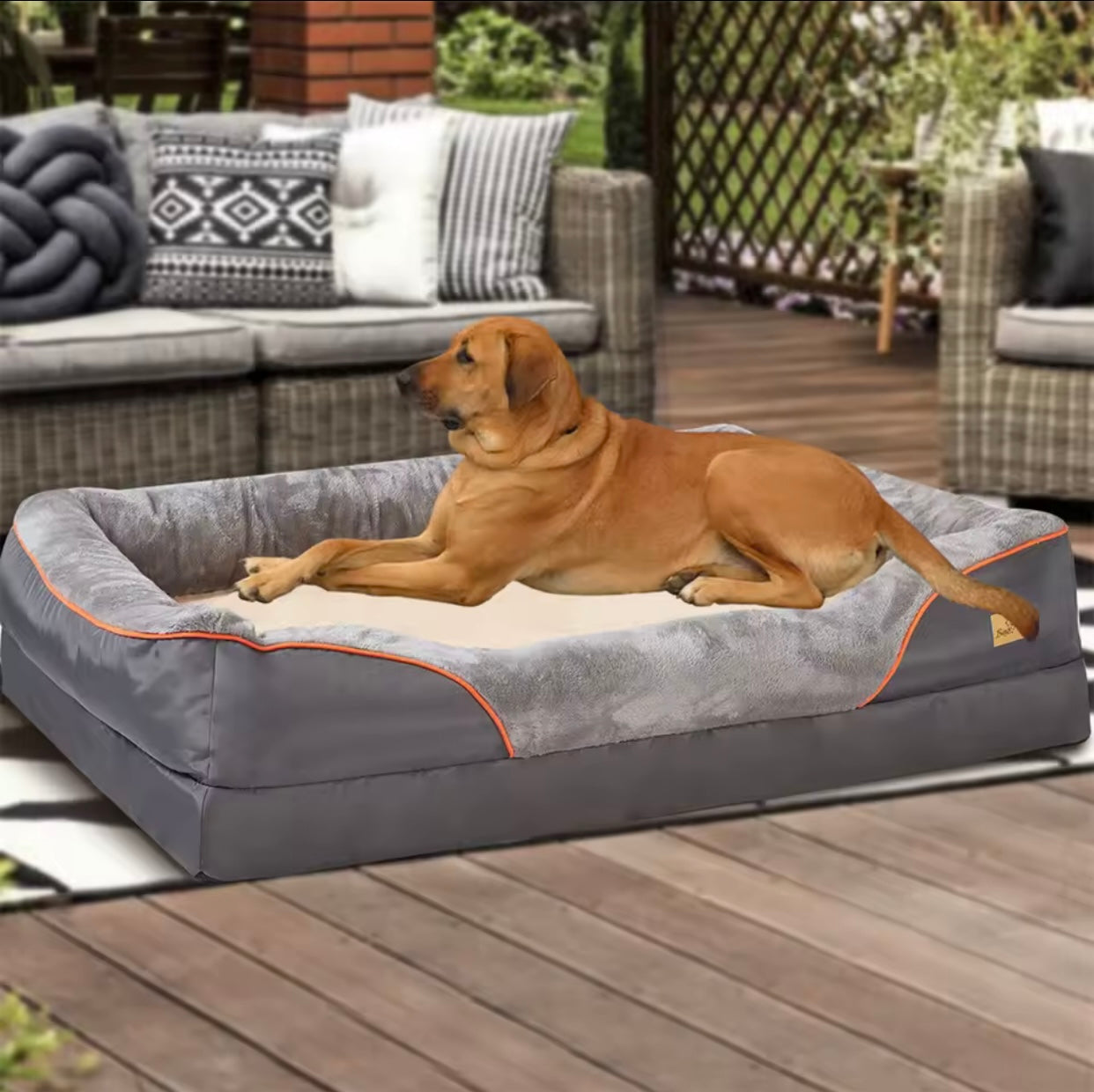 Jumbo Large Memory Foam Pet Bed – Waterproof, Removable Cover