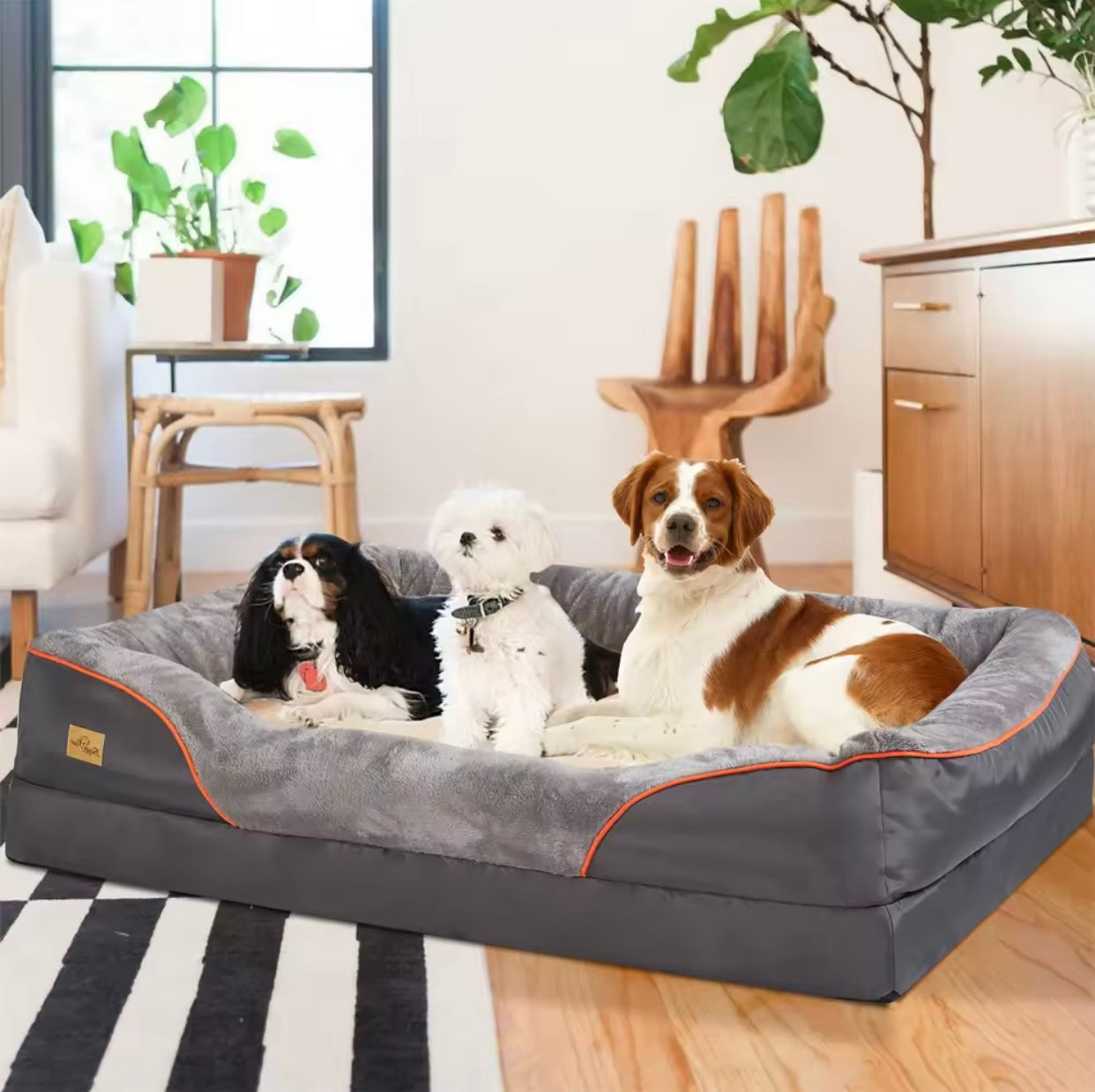 Jumbo Large Memory Foam Pet Bed – Waterproof, Removable Cover