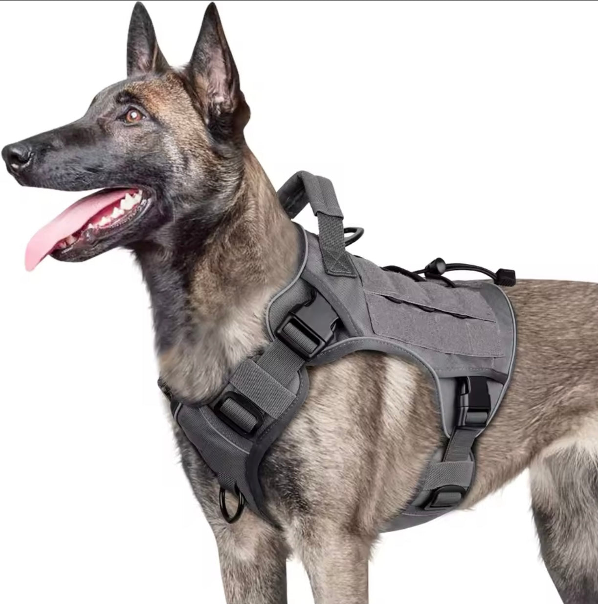 Tactical No-Pull Dog Harness with Handle – Reflective Vest for Large Dogs