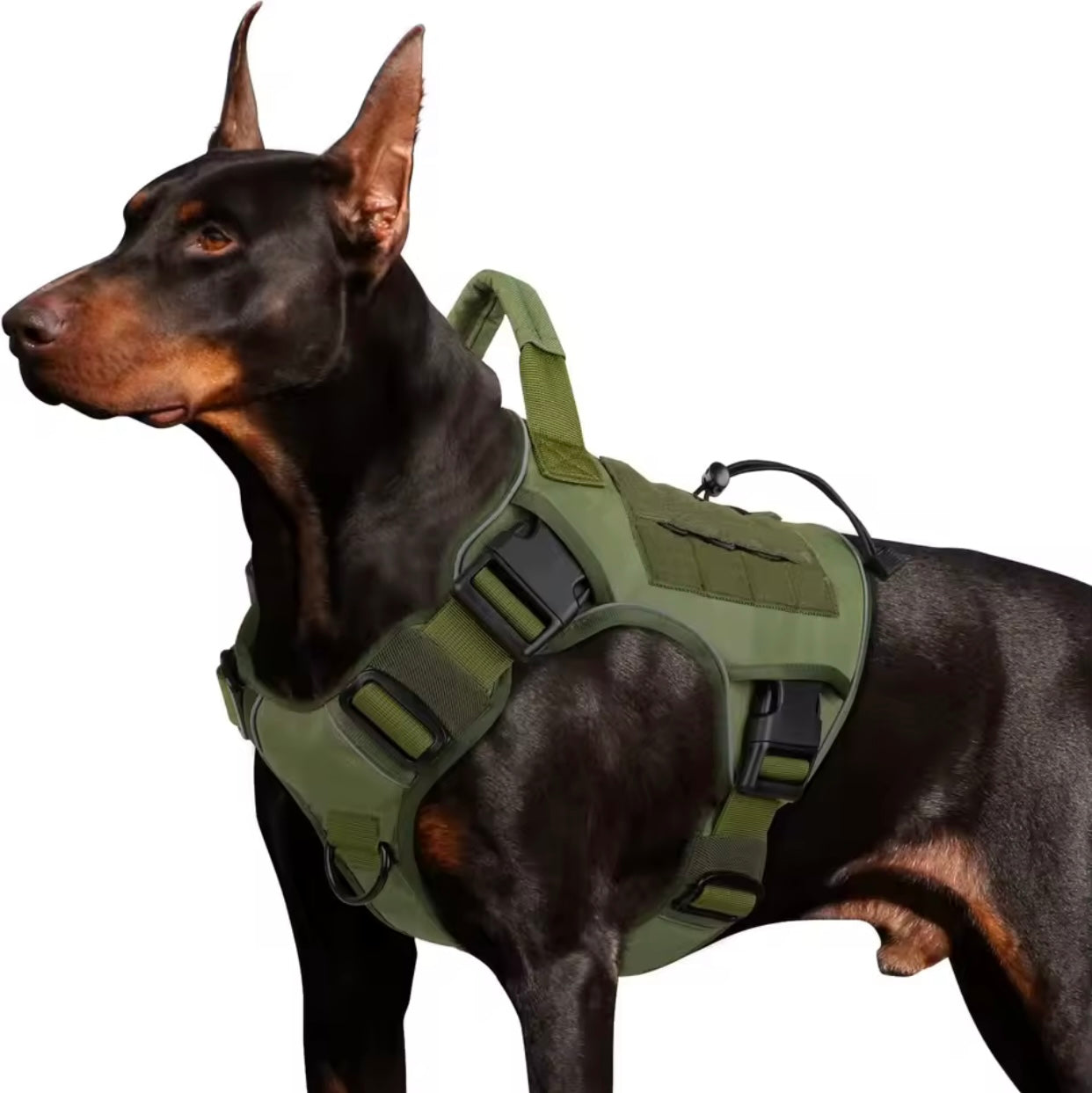 Tactical No-Pull Dog Harness with Handle – Reflective Vest for Large Dogs