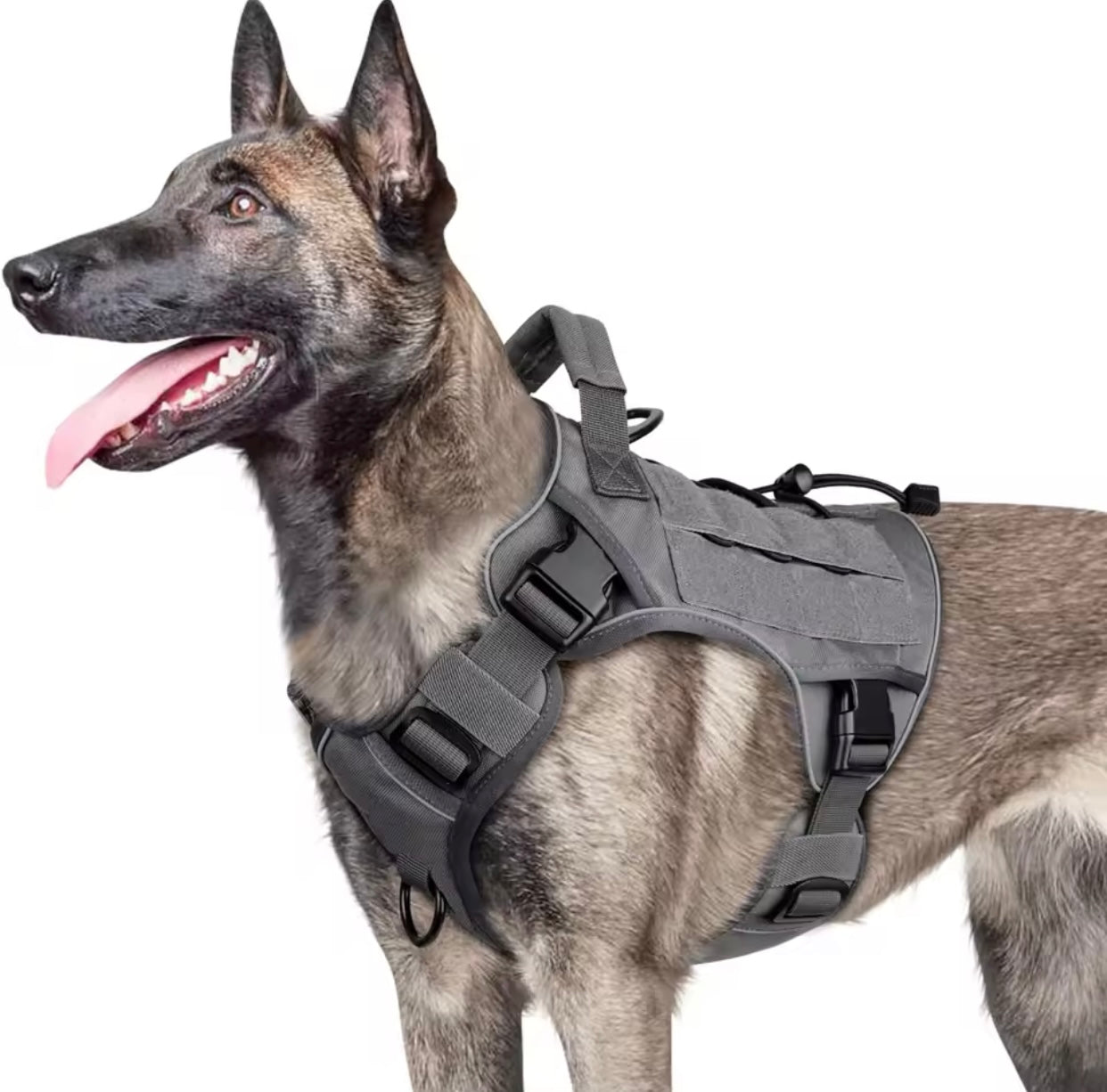Tactical No-Pull Dog Harness with Handle – Reflective Vest for Large Dogs