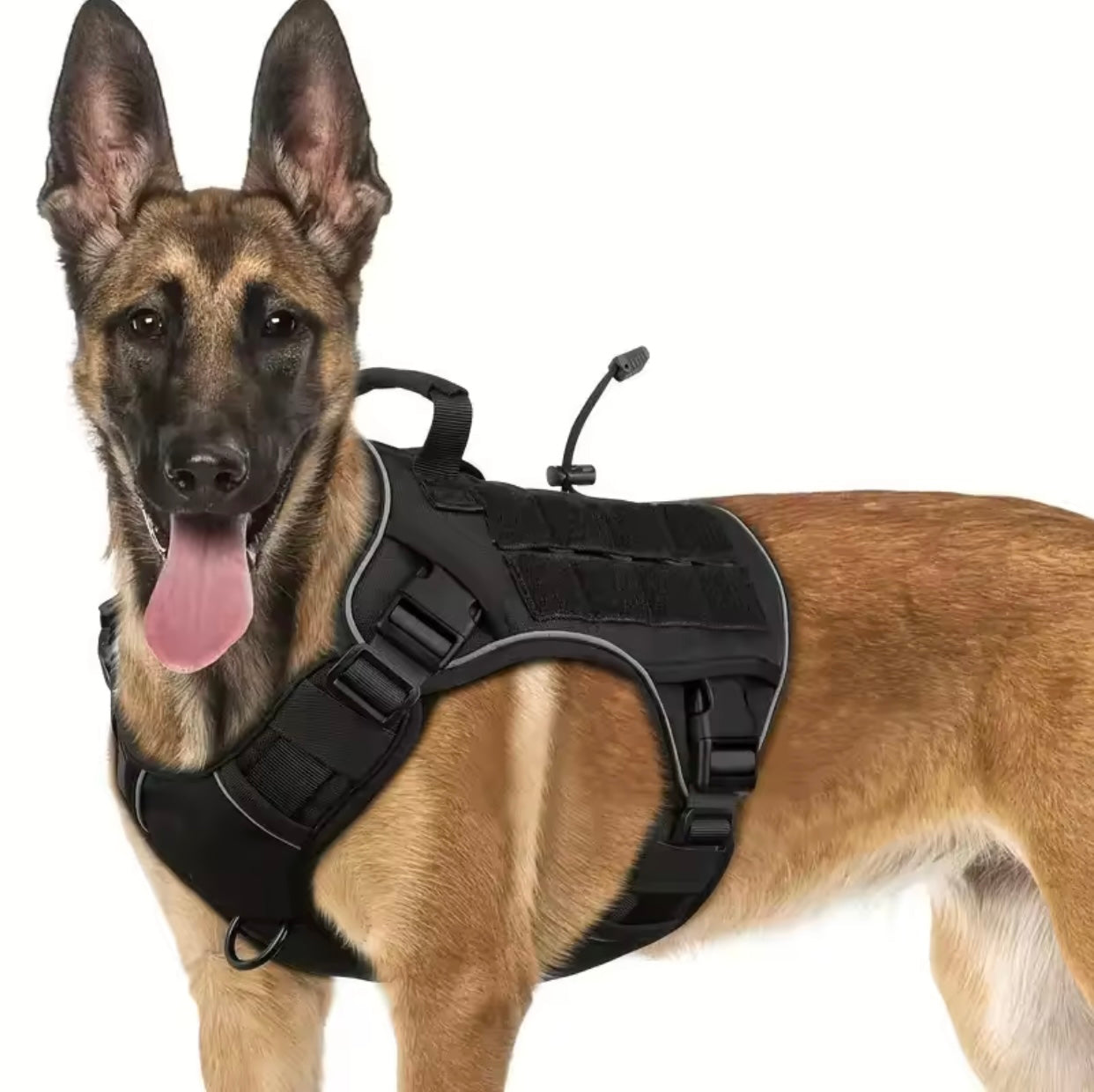 Tactical No-Pull Dog Harness with Handle – Reflective Vest for Large Dogs