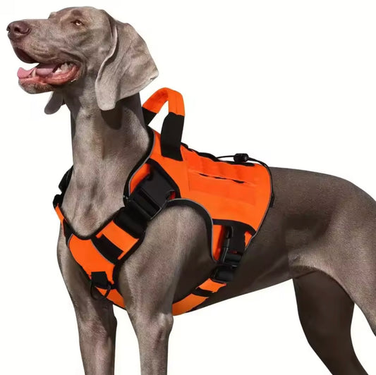 Tactical No-Pull Dog Harness with Handle – Reflective Vest for Large Dogs