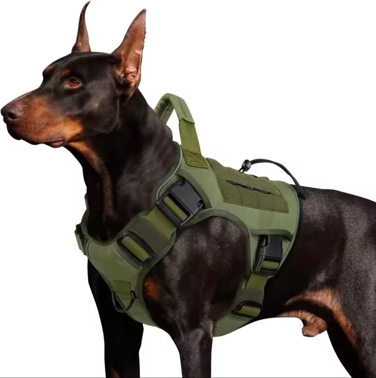 Tactical No-Pull Dog Harness with Handle – Reflective Vest for Large Dogs