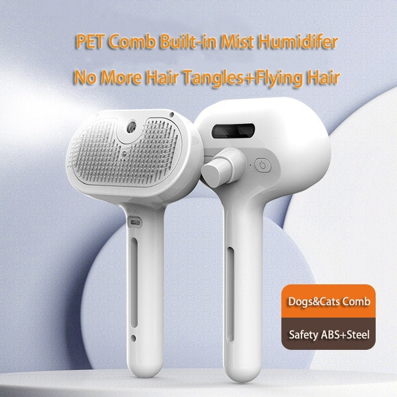 Self-Cleaning Pet Comb with Mist – Dematting Brush for Dogs